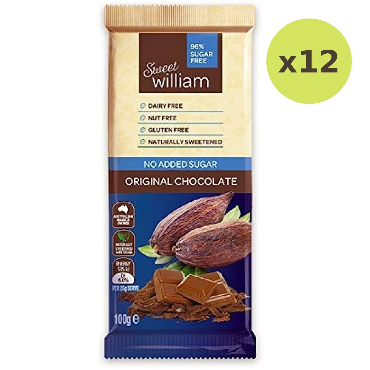 Sweet William Chocolate Original No Added Sugar - image 3