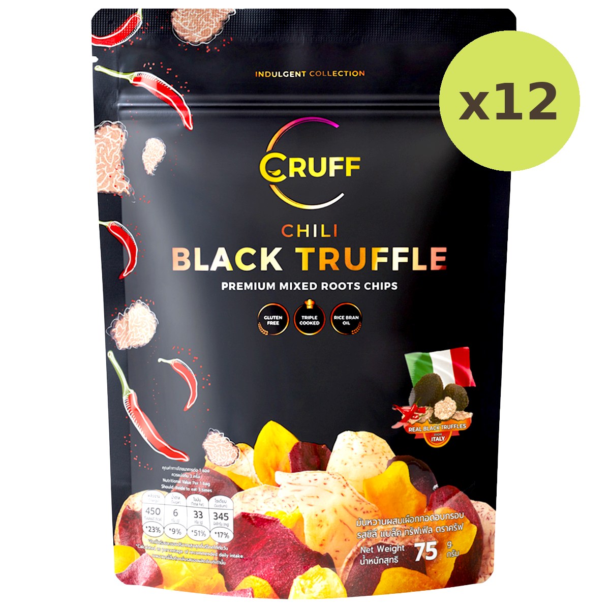 Cruff Mixed Root Chips Chili Black Truffle Flavor - image 3