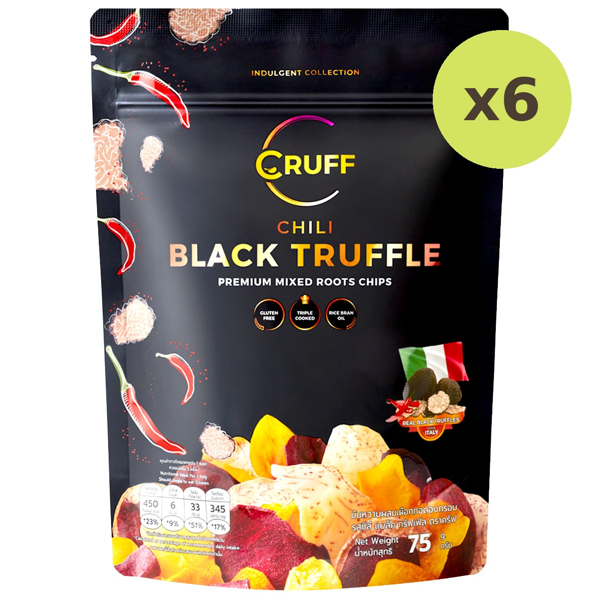 Cruff Mixed Root Chips Chili Black Truffle Flavor - image 2