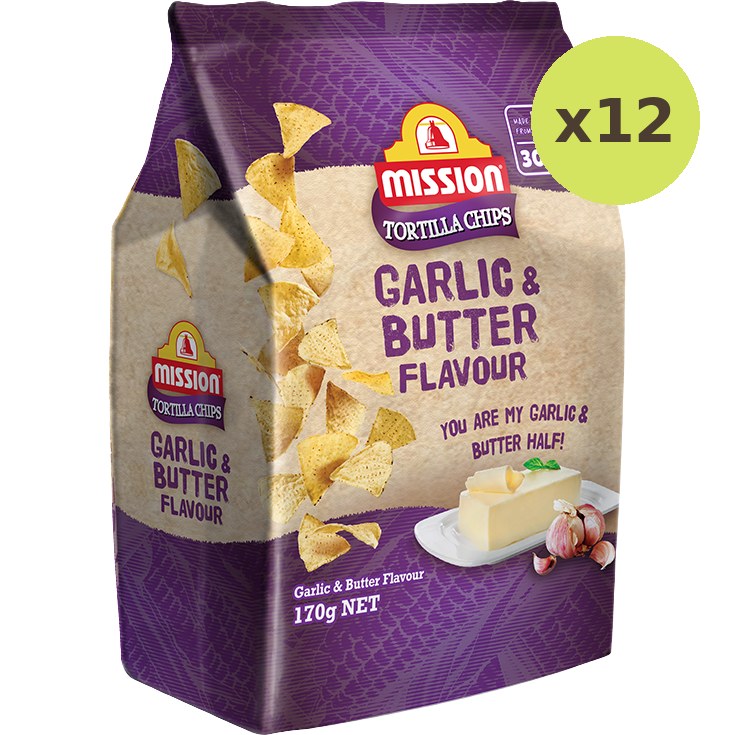 Mission Garlic & Butter Flavored Tortilla Chips - image 3
