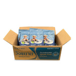 Wangkanai Calcium-Enriched Sugar 500g pack, dry grocery, showing 18 boxes stacked with white sugar granules in a clear bag.