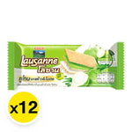 LAUSANNE Lausanne wafer coconut and pandan snacks, 30g x12, dry grocery confectionery with coconut and pandan flavor.