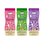 PEACHY cereal puff snacks in jars, featuring a 3 for 1 free offer, displayed as dry grocery snack jars with colorful puff cereal.