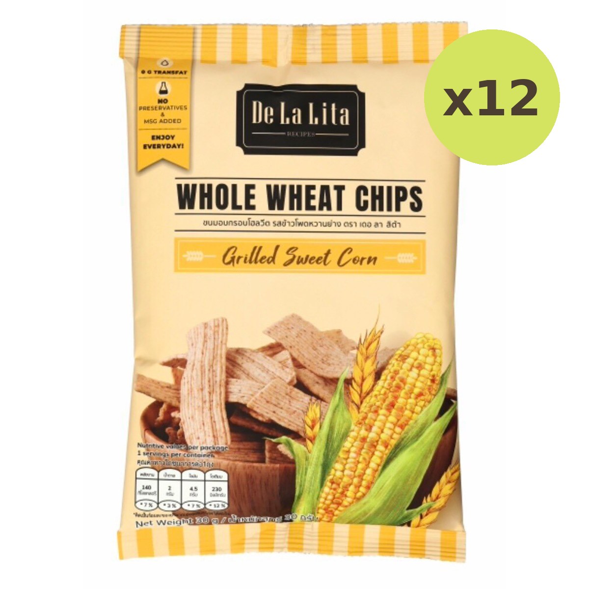 De La Lita Whole Wheat Chips Grilled Sweet Corn - image 3