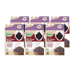 Box of six 1kg packages of Naturel Organic Riceberry rice, natural dry grocery product with brown-purple grains.