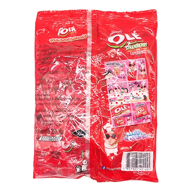 Ole Candy Strawberry flavored 100-tablet pack, colorful confectionery snacks, ideal for dry grocery and sweet treats.