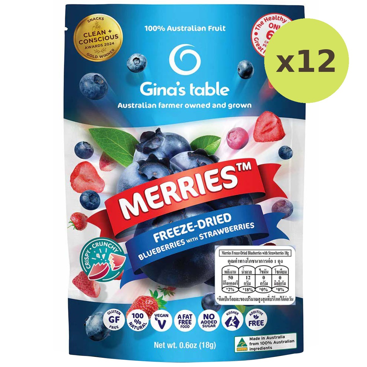 Gina's Table Merries Freeze-Dried Blueberries With Strawberries - image 6