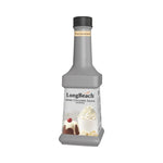 LongBeach White Chocolate Sauce 900ml bottle, creamy white chocolate drizzle for desserts and baking, in clear plastic bottle.