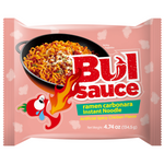 Harim Bulsauce Carbonara Ramen package showing the noodle soup with creamy sauce and packaging design.