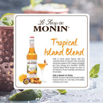 Monin Tropical Island Blend Syrup 700ml bottle, colorful label, ideal for cocktails and tropical beverages in dry grocery section