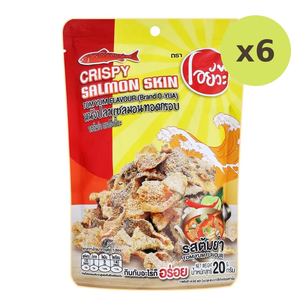 O-yua Fish Skin Crispy Fried Salmon Tom Yum Flavor 20g - image 4