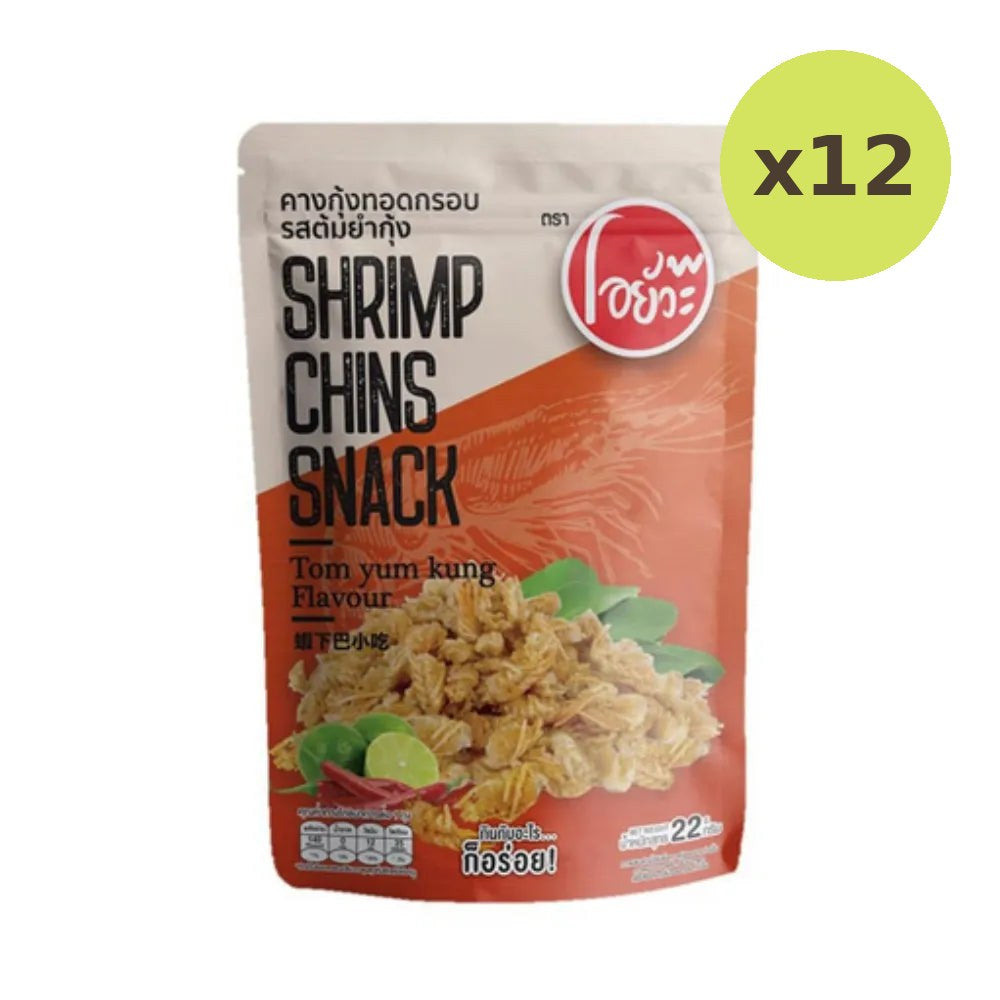O-yua Shrimp Chin Snack Tom Yum Crispy Fried 22g - image 5