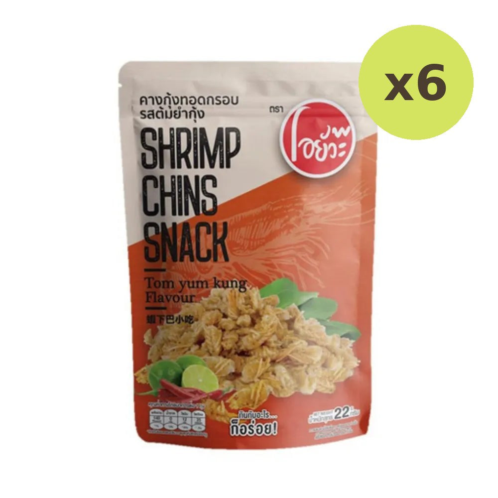 O-yua Shrimp Chin Snack Tom Yum Crispy Fried 22g - image 4