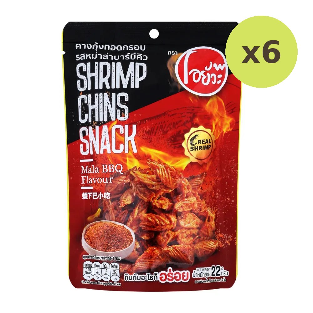 O-yua Crispy Fried Shrimp Chin Mala BBQ Flavor Snack 22g - image 4