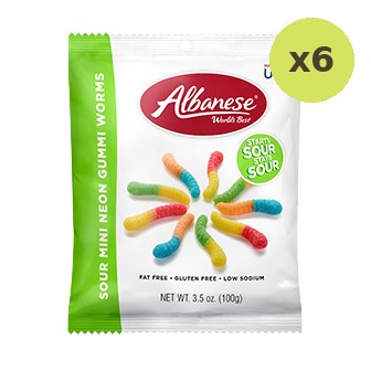 Albanese Sour Mini Neon Worms Gummy - image 2