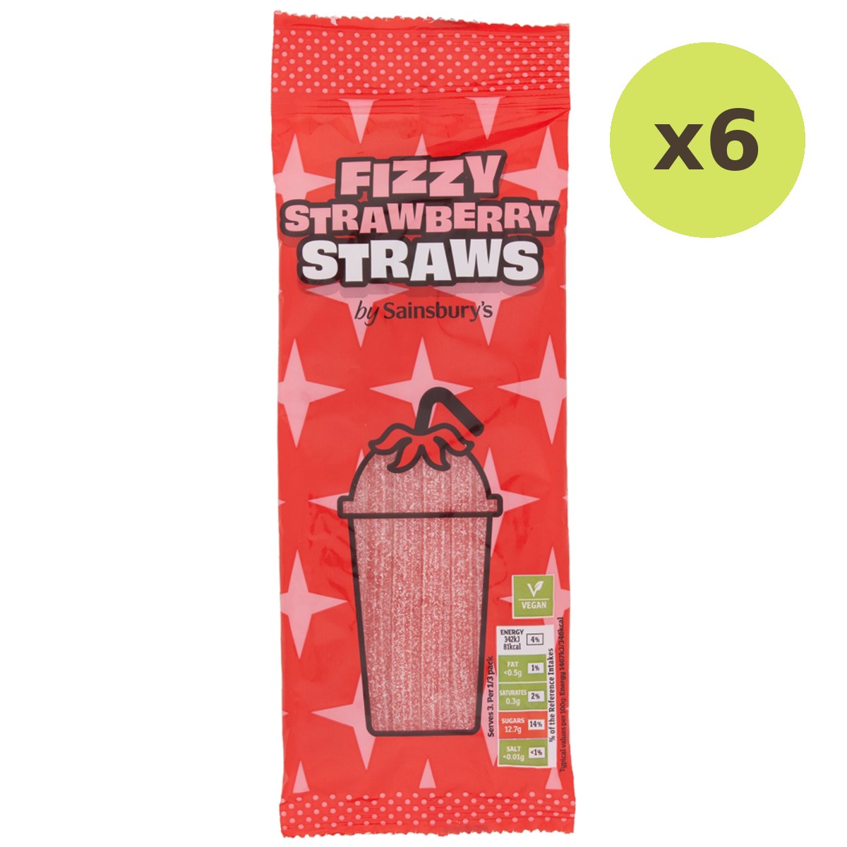 Sainsbury's Fizzy Strawberry Straws Sweets - image 5