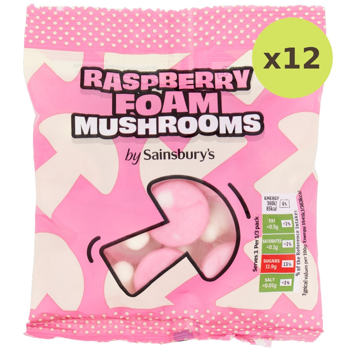 Sainsbury's Rasberry Foam Mushroom Sweets - image 6