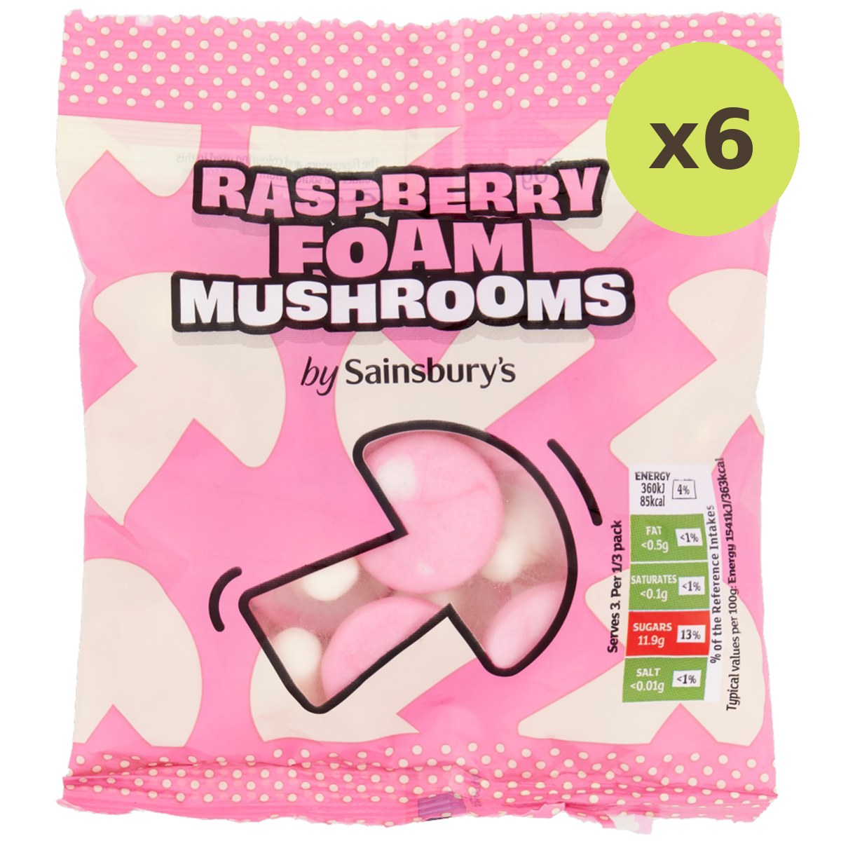 Sainsbury's Rasberry Foam Mushroom Sweets - image 5