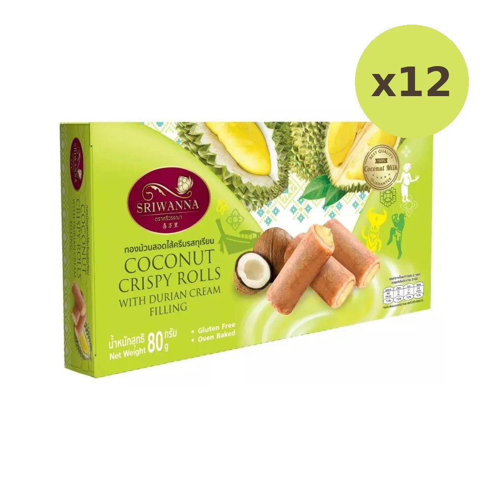 Sriwanna Coconut Crispy Rolls With Durian Cream Filling 80g - image 5