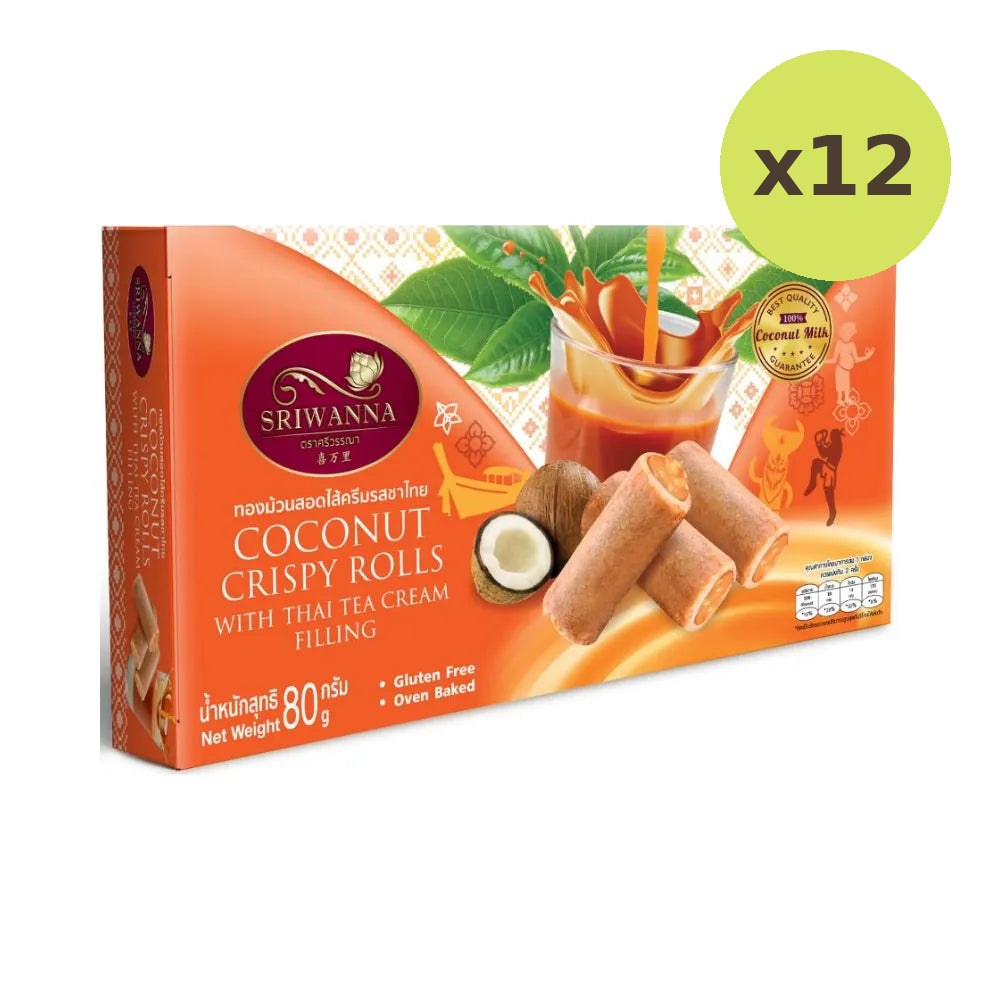 Sriwanna Coconut Crispy Rolls With Thai TEA Cream Filling 80g - image 5