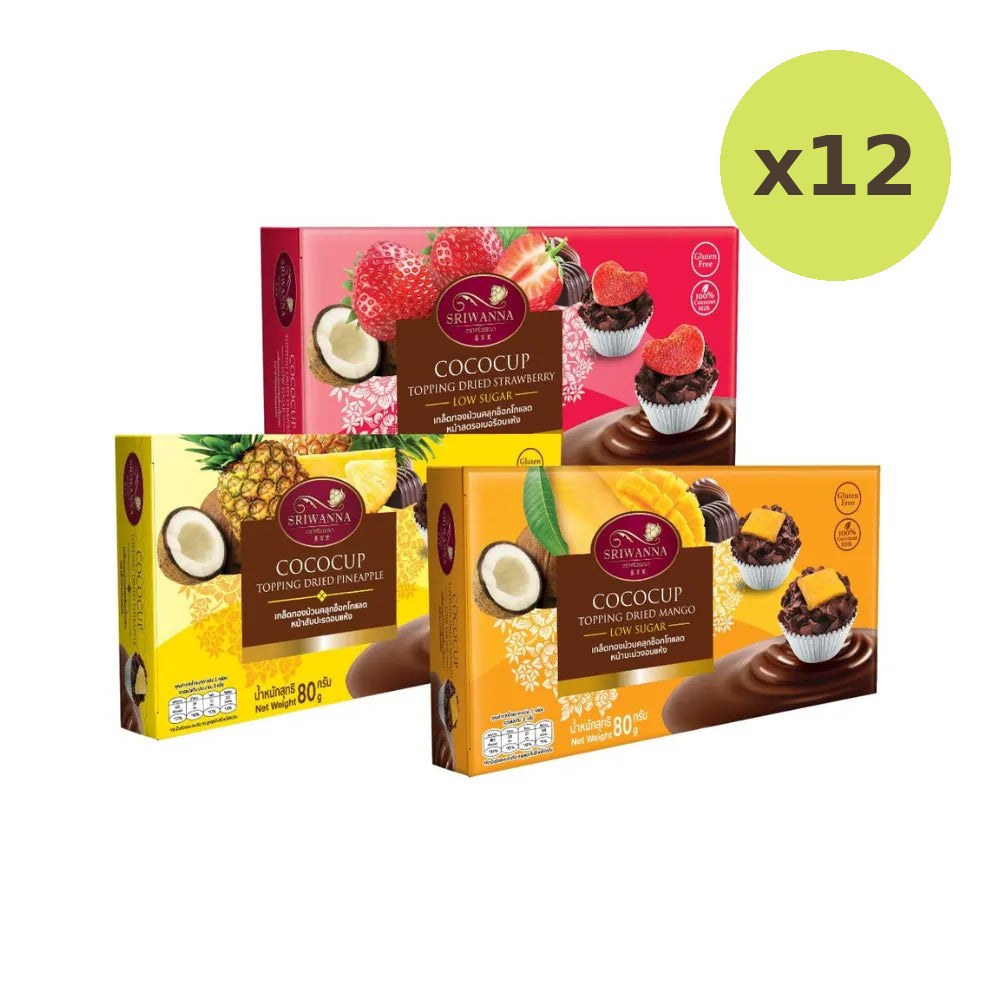 Sriwanna Cococup Crispy Chocolate Coconut Cup Topping Fruit 80g - image 5