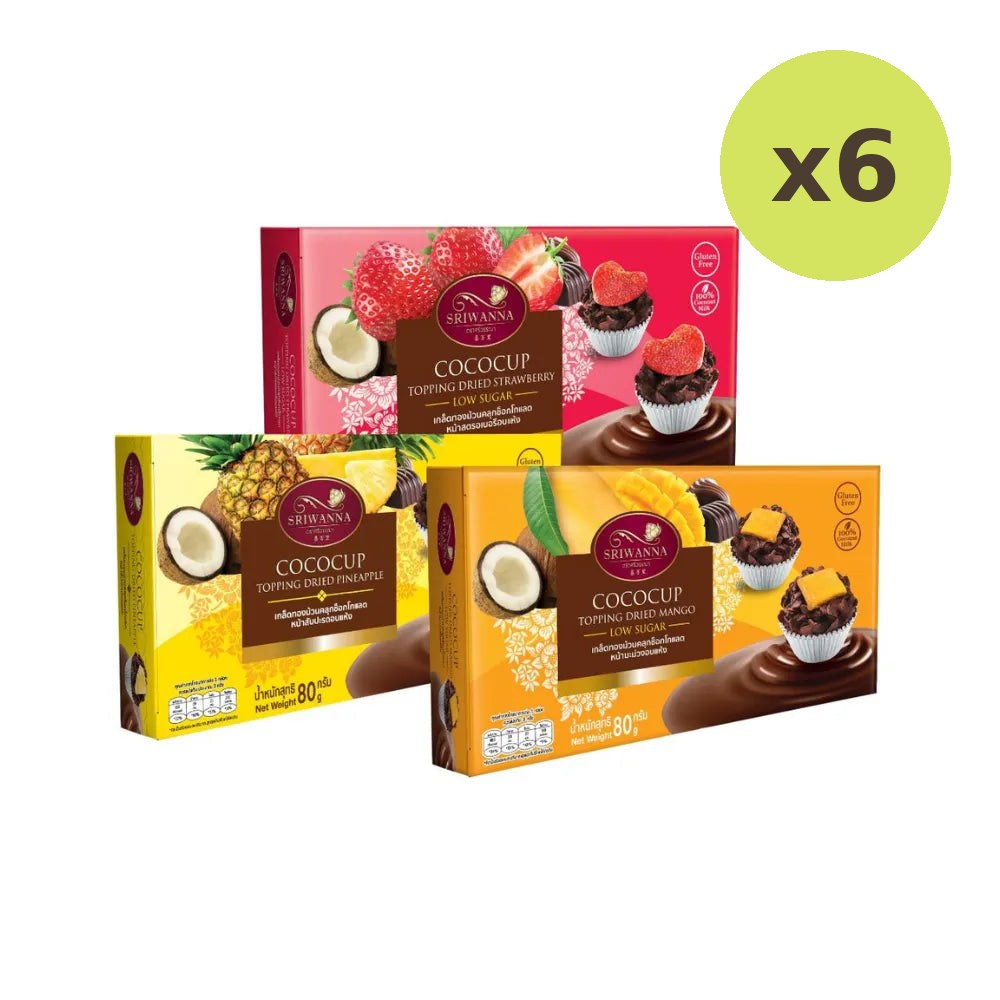 Sriwanna Cococup Crispy Chocolate Coconut Cup Topping Fruit 80g - image 4