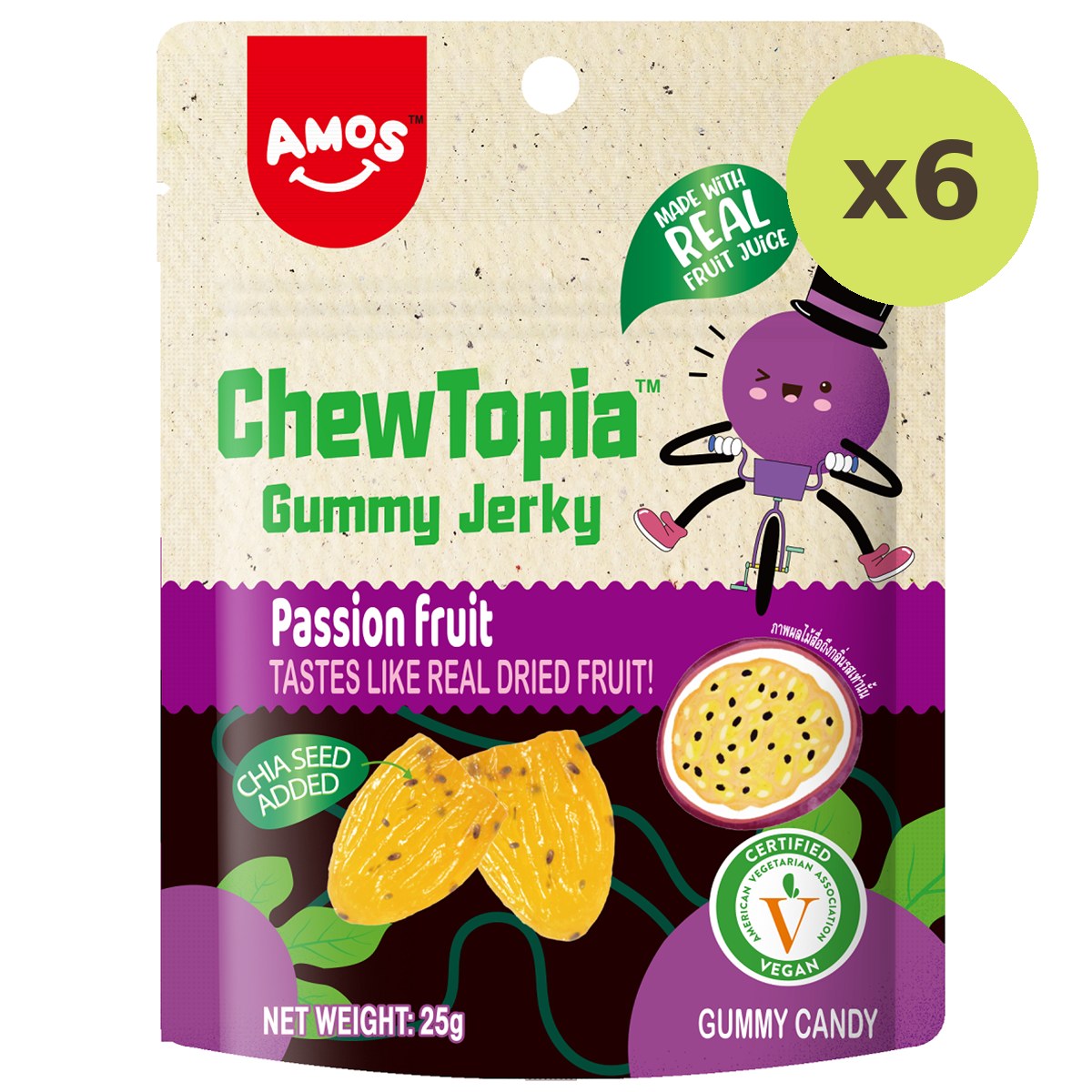Amos 4d Chewtopia Passion Fruit Jerky - image 4