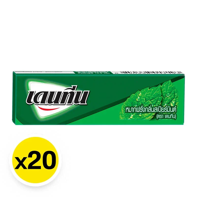 Dentyne Spearmint gum sticks in 12.5g packs, 20-count box, dry grocery snack with fresh mint flavor, branded Dentyne.