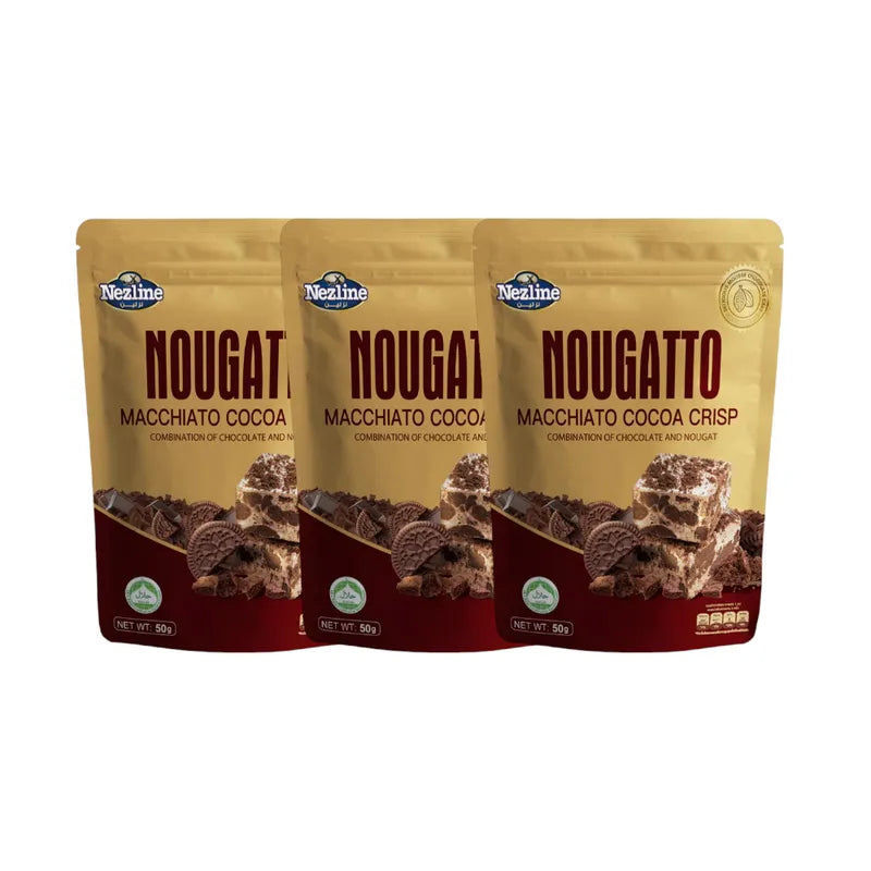 Nezline Nezline Nougatto Nougat Crisp confectionery snack with crunchy texture and creamy nougat flavor, shown in the image.