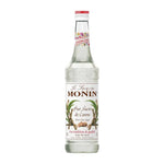 Monin Pure Sugar Cane Syrup 700ml bottle, clear liquid in a plastic bottle for dry grocery use