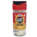 McCormick Black Pepper and Truffle Shake in a container, used for flavoring and seasoning in cooking and gourmet dishes.