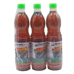 Three 700ml bottles of Razorclam Fish Sauce in clear glass bottles, labeled as dry grocery from Razorclam.