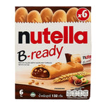 Nutella Ferrero B-Ready wafer snack, 132g, with crispy wafer and creamy hazelnut spread in a convenient snack package.
