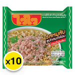 WAIWAI Waiwai Instant Noodle with Minced Pork, 60g, dry grocery product, showing the noodle packet with pork flavor packaging.