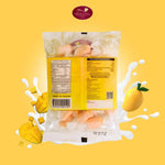 Sriwanna Mango Flavored Milk Candy in 110g package, close-up of the colorful snack confectionery packaging.