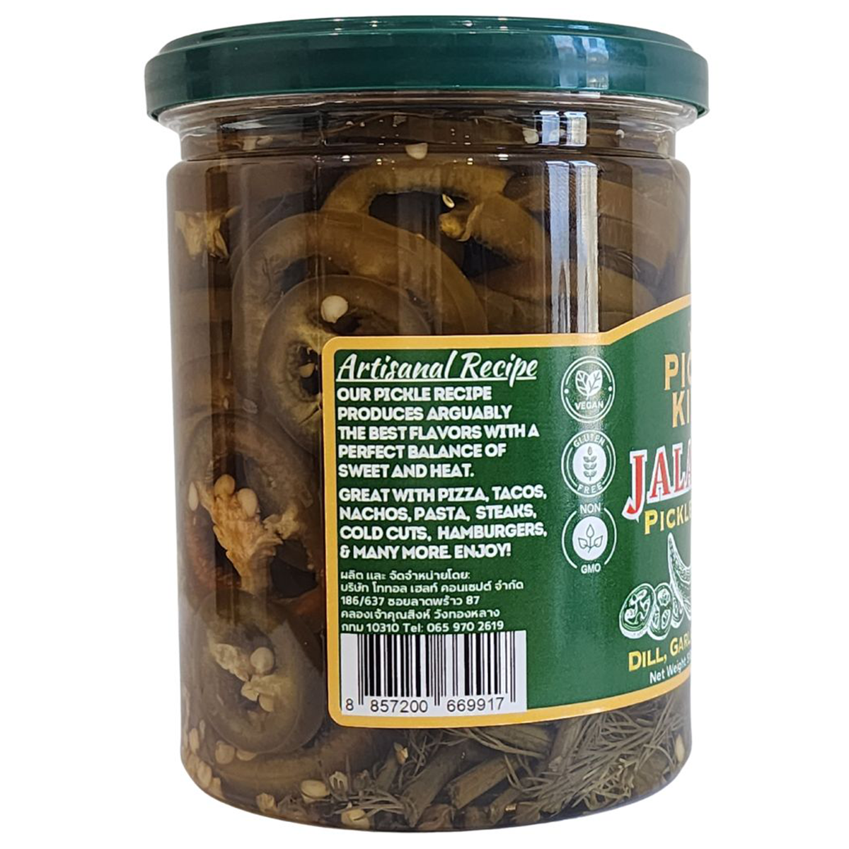 Jar of Pickle Kings Jalapeno Pickle Slices in a clear glass jar with slices visible inside.