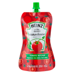 Bottle of Heinz Tomato Ketchup for grocery use, featuring the classic red ketchup in a clear glass bottle with a red cap.