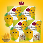 Sriwanna Gold dried mango with chili and salt, 40g x4, in clear packaging, showcasing vibrant dried mango pieces with chili flakes.
