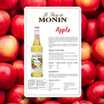 Monin Apple Syrup 700ml bottle for dry grocery, featuring clear label and green apple imagery on the packaging.