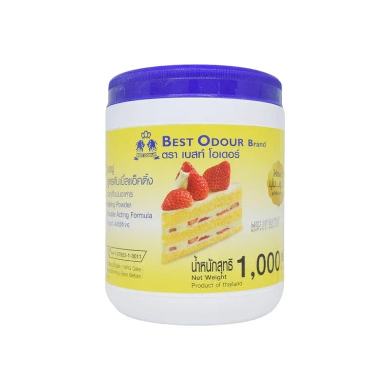 Best Odour double acting baking powder 1000g in a white box, used for baking and cooking in dry grocery products.