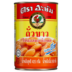 Ayam baked beans in tomato sauce with melted cheese in a can, popular grocery product for quick, hearty meals.