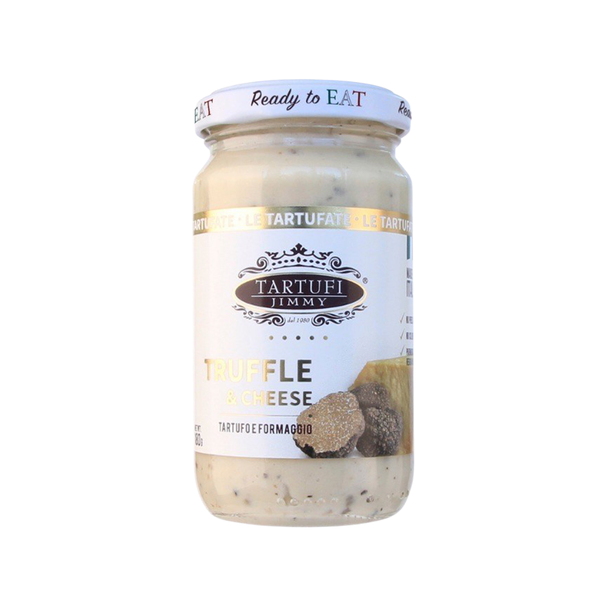 Tartufi Truffle & Cheese grocery product package with a label and packaging design featuring truffle and cheese images.
