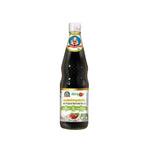 Deksomboon All Purpose Marinade Sauce Less Sodium Fit in 800g bottle, dry grocery product with a dark liquid appearance