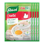 Knorr CUP JOK Sachet instant chicken porridge, 32g, shown in four sachets, for quick and easy dry grocery meal preparation.