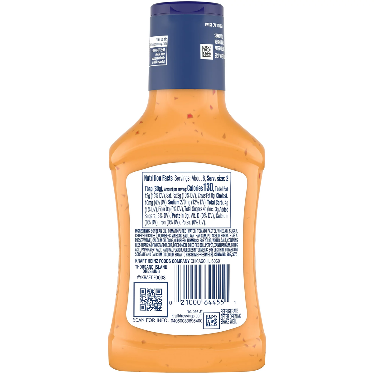 Kraft Thousand Island dressing in a glass bottle, creamy and flavorful, ideal for salads and sandwiches.