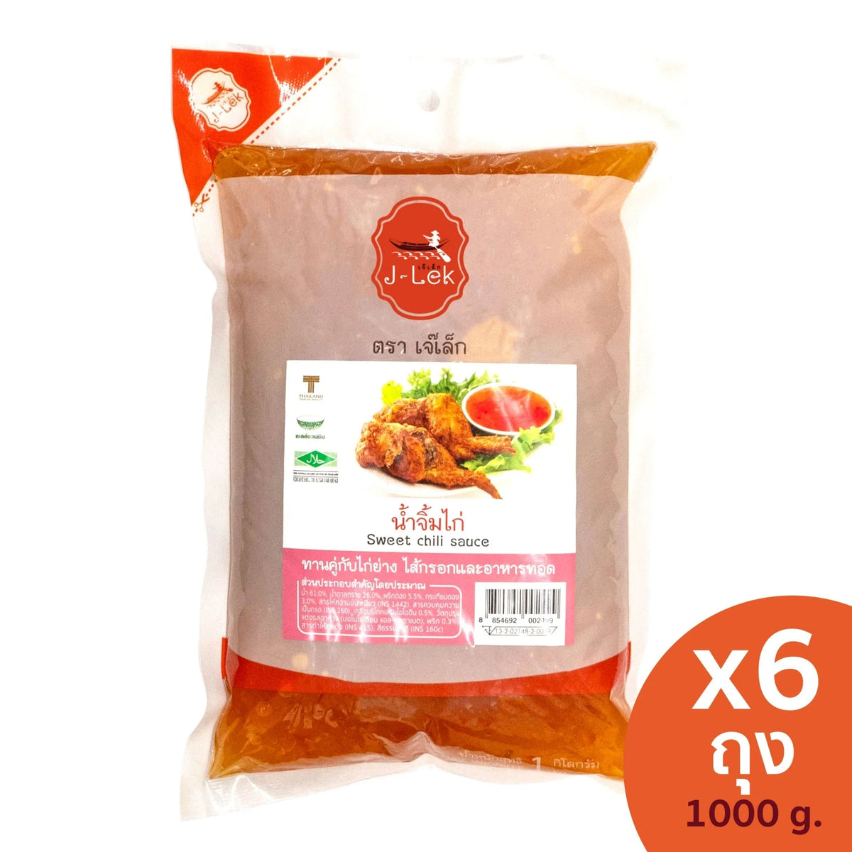 J-LeK Jae Lek Chicken Sauce packet, 000g, dry grocery product with the brand label visible on the packaging.