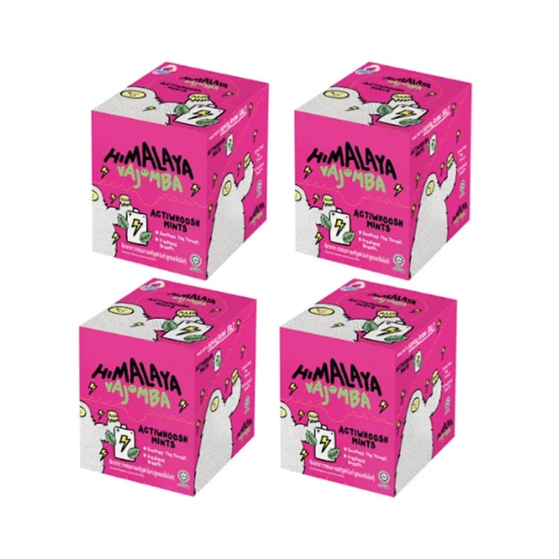 HIMALAYA New Mint Flavored Candy Vajomba with salt, dry grocery snack, colorful mint candies in a clear bowl.