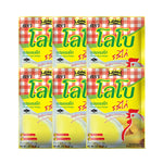 Lobo chicken flavor soup powder in 87g package, dry grocery product with vibrant packaging and a scoop of soup powder.