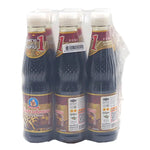 DEK SOM Boon Mushroom Sauce 300ml bottle, part of a six-pack, in a clear plastic bottle with label, suitable for Asian cuisine.