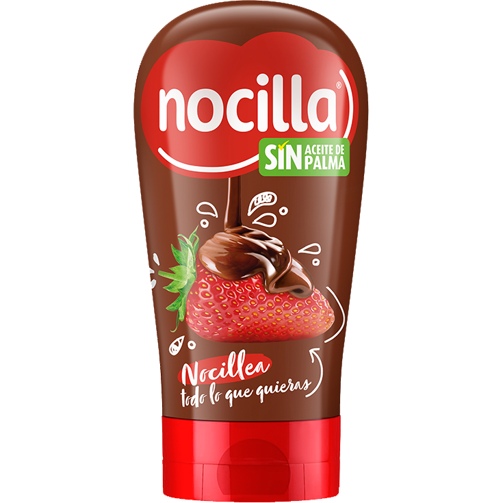 Jar of Nocilla Original chocolate spread with a lid, showing the Nocilla brand label on the grocery product.